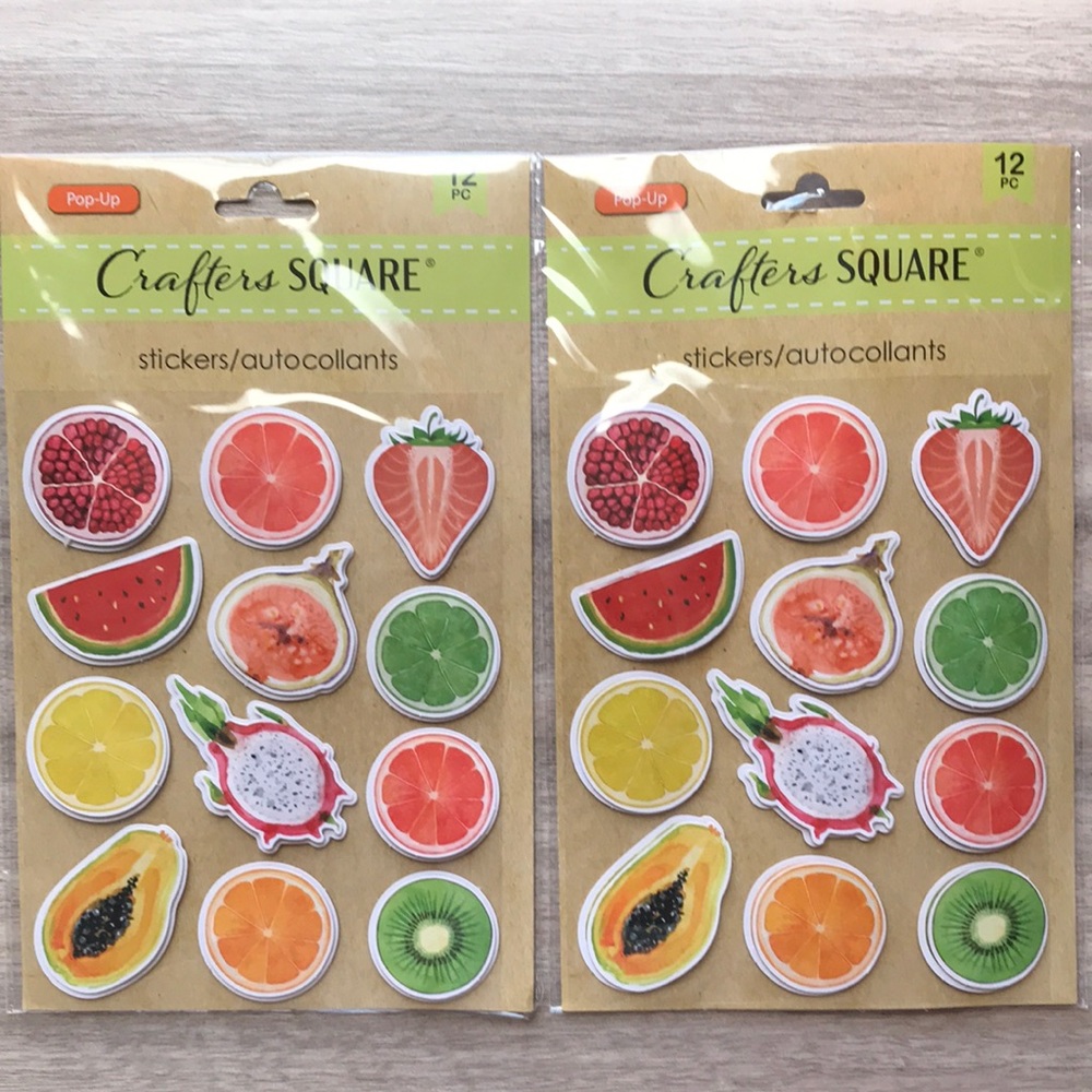 Easter New 2 Crafters square stickers Fruits
